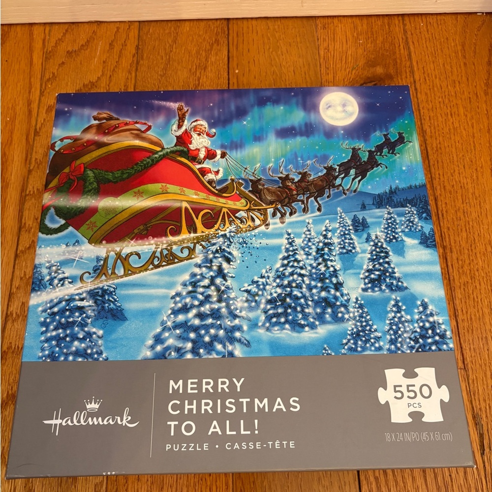 Hallmark Festive Puzzle with Santa in Red Sleigh